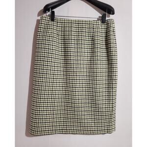 Talbots VTG Wool Houndstooth Straight Pencil Skirt Womens Size 12 Retro Academia